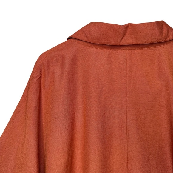 NEW Helen Owen Bri Rust Orange Lagenlook Linen Blend Button Up Tunic Top Sz OS - Picture 11 of 12